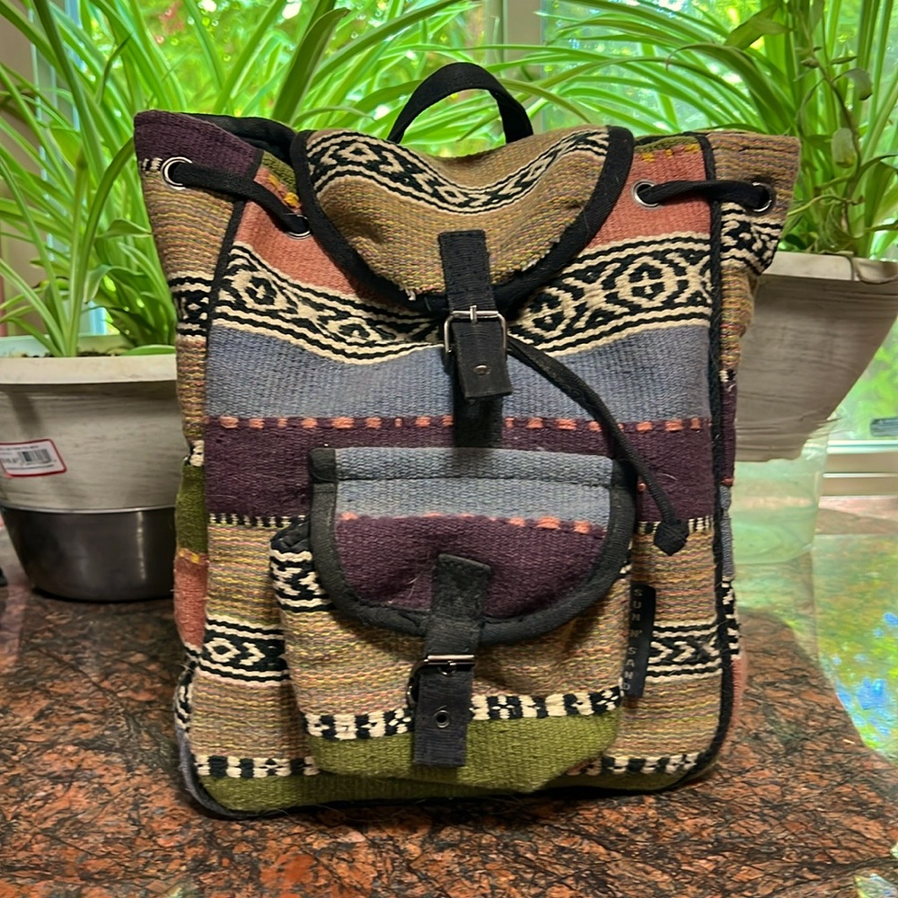 Backpack Boho Pockets, Adjustable Straps, Unisex … - image 1